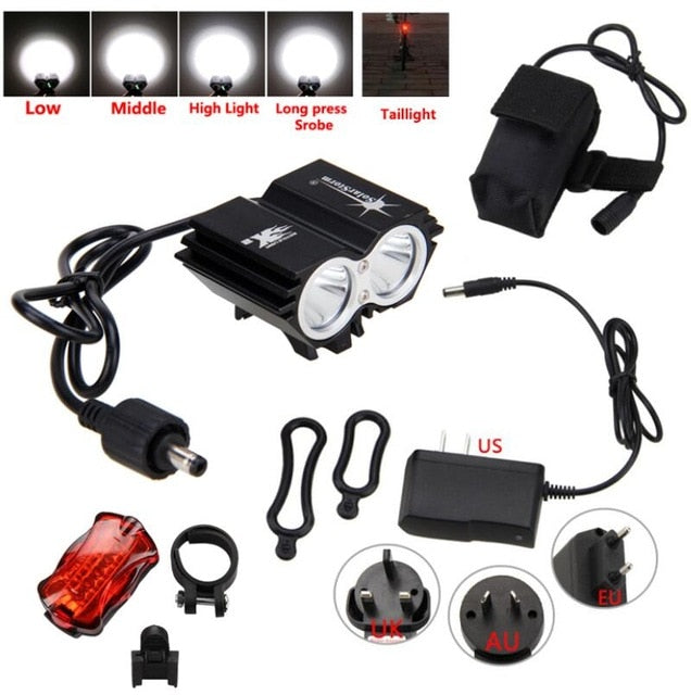 Solar Storm Waterproof Front Light and Tail Light