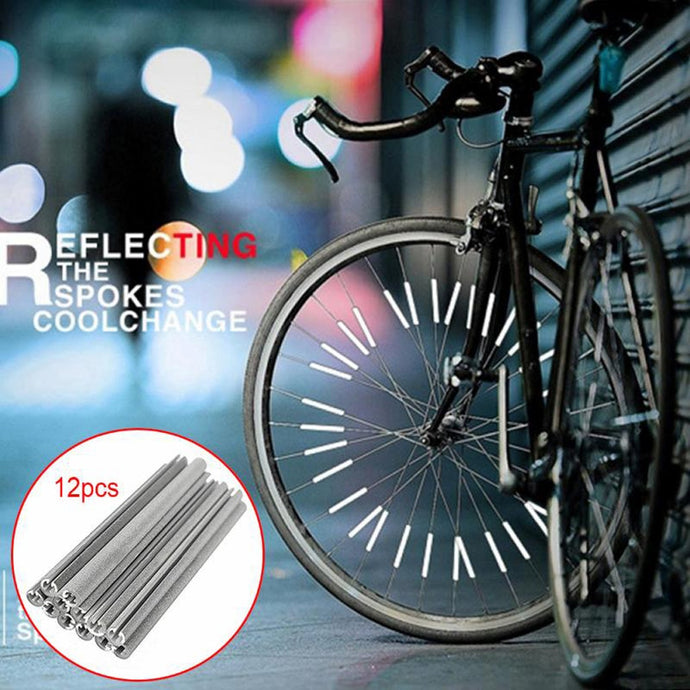 12PCS/bag Cycling Wheel Rim Spoke Bike Mount Tube Warning Light Strip